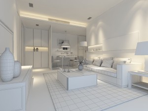 modern style living room 1843 3D Model