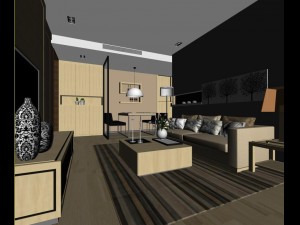 modern style living room 1843 3D Model