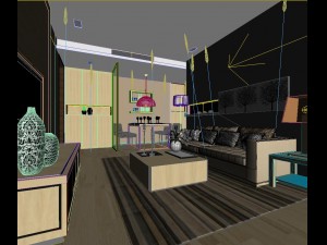 modern style living room 1843 3D Model