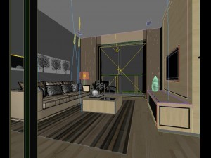 modern style living room 1843 3D Model