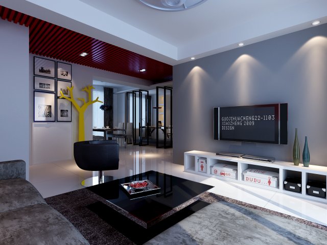 modern fashionable living room restaurant study 1803 3D Model .c4d .max .obj .3ds .fbx .stl .blend 