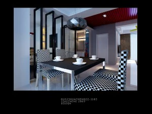 modern fashionable living room restaurant study 1803 3D Model