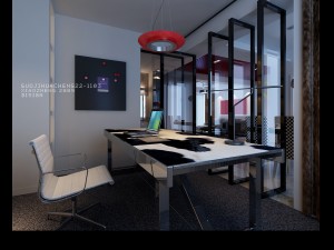 modern fashionable living room restaurant study 1803 3D Model
