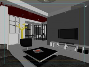 modern fashionable living room restaurant study 1803 3D Model