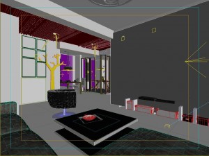 modern fashionable living room restaurant study 1803 3D Model