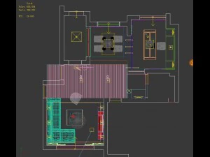 modern fashionable living room restaurant study 1803 3D Model