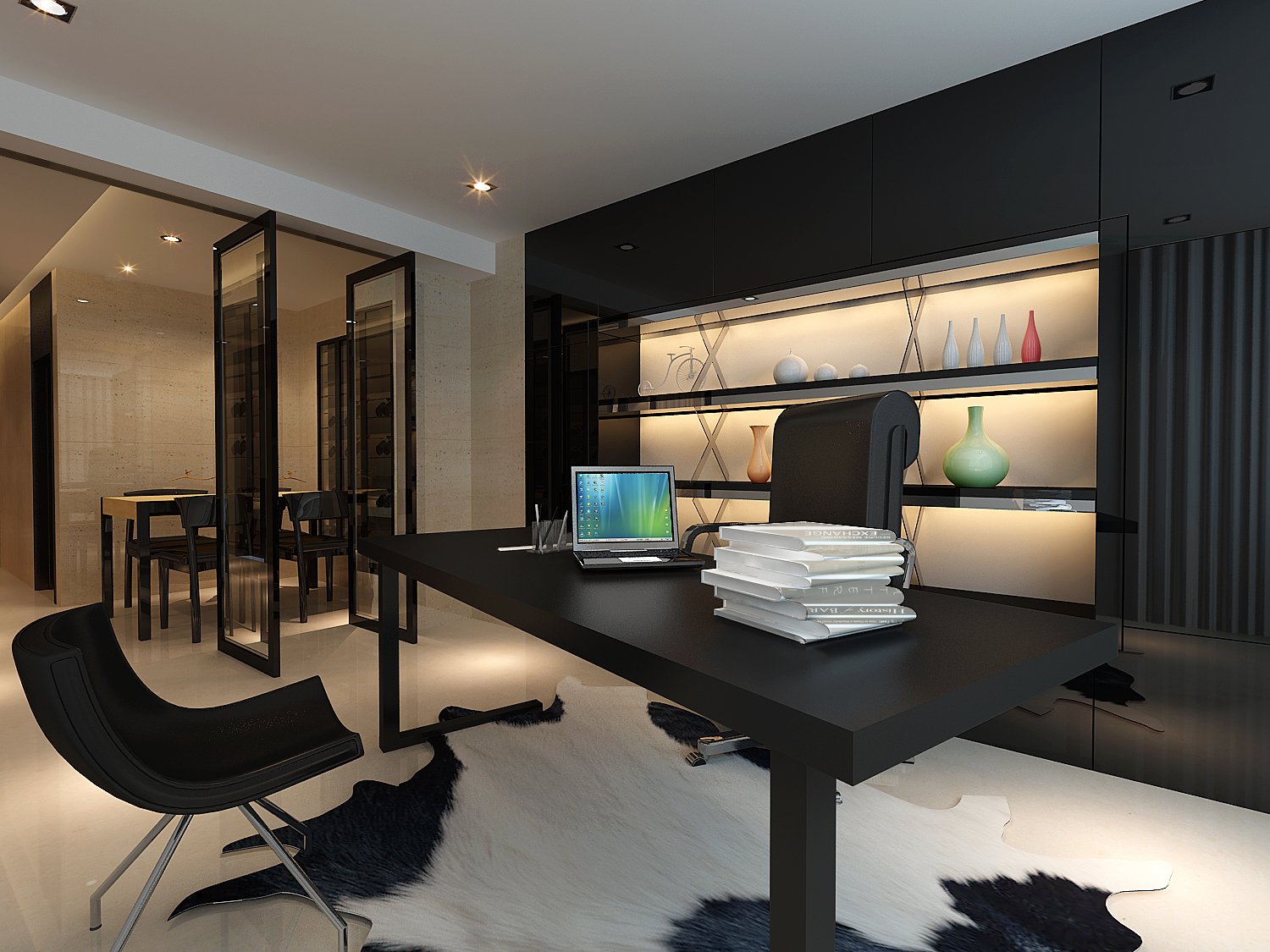 Modern Fashionable Living Room Restaurant Study 1810 3d Modell In