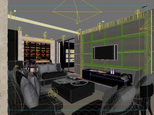 modern fashionable living room restaurant study 1810 3D Model