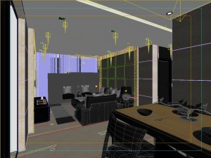 modern fashionable living room restaurant study 1810 3D Model