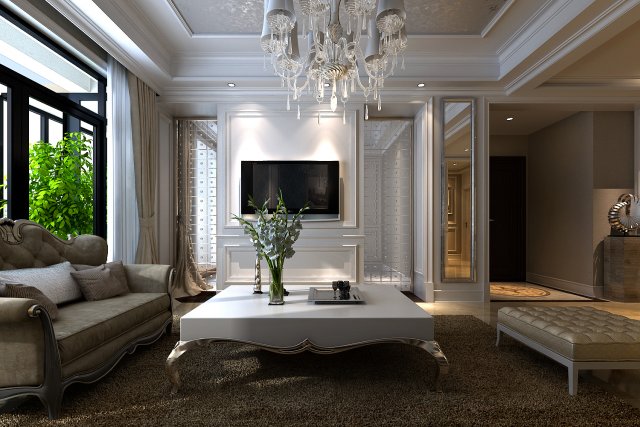 modern fashionable living room study 1829 3D Модель .c4d .max .obj .3ds .fbx .stl .blend 
