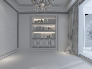modern fashionable living room study 1829 3D Модель