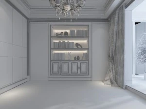 modern fashionable living room study 1829 3D Model