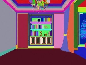 modern fashionable living room study 1829 3D Модель