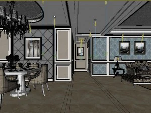 modern fashionable living room study 1829 3D Model