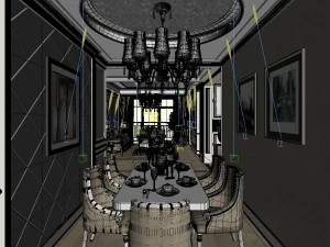 modern fashionable living room study 1829 3D Model