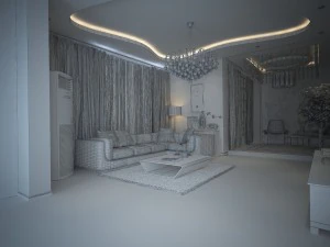 modern fashionable living room leisure hall 1823 3D Model