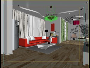 modern fashionable living room leisure hall 1823 Modelo 3D