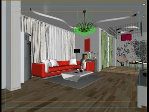 modern fashionable living room leisure hall 1823 3D Model
