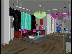 modern fashionable living room leisure hall 1823 Modelo 3D
