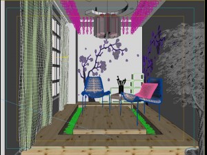 modern fashionable living room leisure hall 1823 Modelo 3D