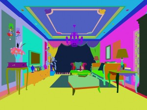 modern style european living room 1835 Model 3D
