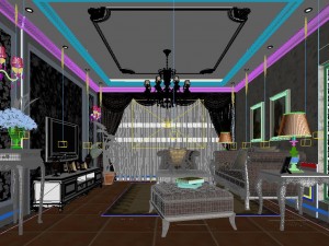 modern style european living room 1835 Model 3D