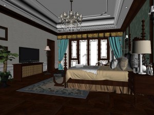 modern fashion chinese living room is 1840 Modelo 3D