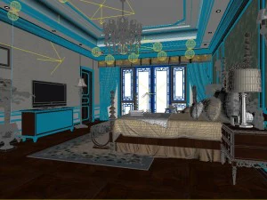 modern fashion chinese living room is 1840 3D Model