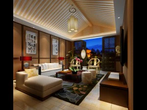 中国風の復帰リビング ルーム 1804 3Dモデル