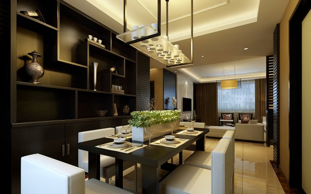 the living room of chinese style fashionable vintage restaurant 1822 3D 模型 .c4d .max .obj .3ds .fbx .stl .blend 