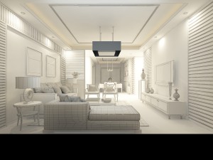 the living room of chinese style fashionable vintage restaurant 1822 3D 模型
