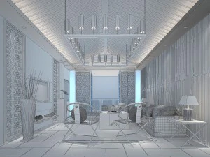 chinese style fashionable vintage room 1805 3D Model