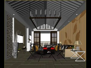 chinese style fashionable vintage room 1805 3D Model