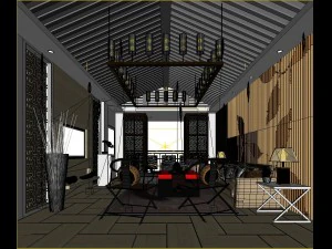 chinese style fashionable vintage room 1805 3D Model