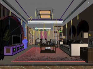 chinese style fashionable vintage living room 1806 Modelo 3D