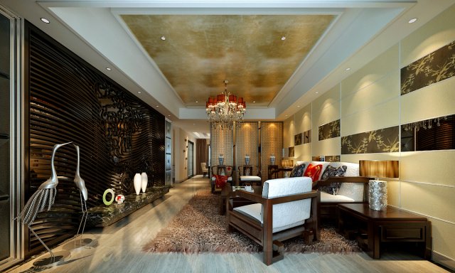 chinese style fashionable vintage room 1807 3D Model .c4d .max .obj .3ds .fbx .stl .blend 