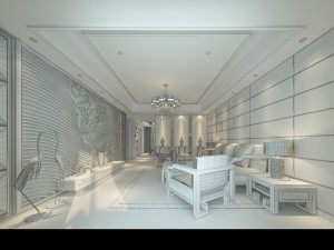 chinese style fashionable vintage room 1807 3D Model