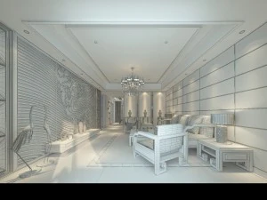 chinese style fashionable vintage room 1807 3D Model