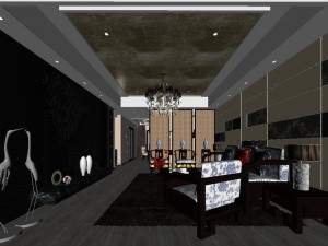 chinese style fashionable vintage room 1807 3D Model