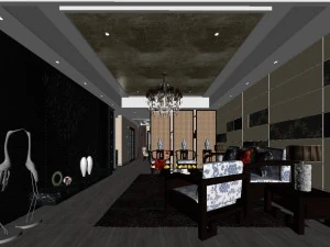 chinese style fashionable vintage room 1807 3D Model