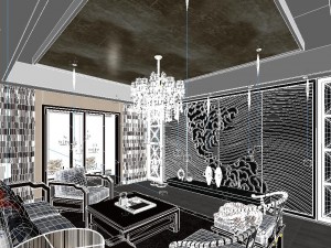 chinese style fashionable vintage room 1807 3D Model