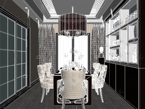 chinese style fashionable vintage room 1807 3D Model