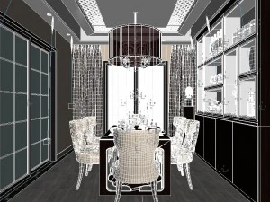 chinese style fashionable vintage room 1807 3D Model