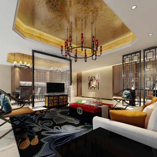 chinese style fashionable vintage living room 1809 3D Model .c4d .max .obj .3ds .fbx .stl .blend