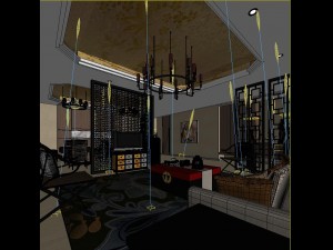 chinese style fashionable vintage living room 1809 3D Модель