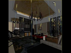 chinese style fashionable vintage living room 1809 3D Model