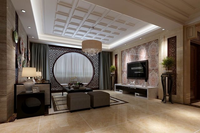 chinese style fashionable vintage living room 1810 3D Model .c4d .max .obj .3ds .fbx .stl .blend