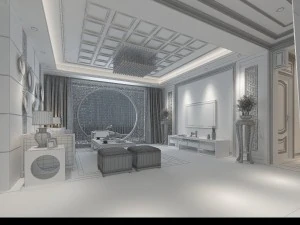chinese style fashionable vintage living room 1810 3D Model
