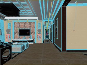 chinese style fashionable vintage living room 1810 3D Model