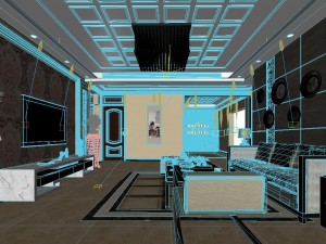 chinese style fashionable vintage living room 1810 3D Model